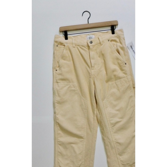 NWT!! Urban Outfitters BDG Corduroy Carpenter Pants Mago Ivory Yellow Size 8 - Picture 4 of 16